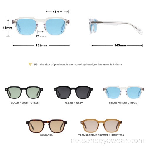 Mode benutzerdefinierte logo frauen uv400 acetat polarisierte sonnenbrille